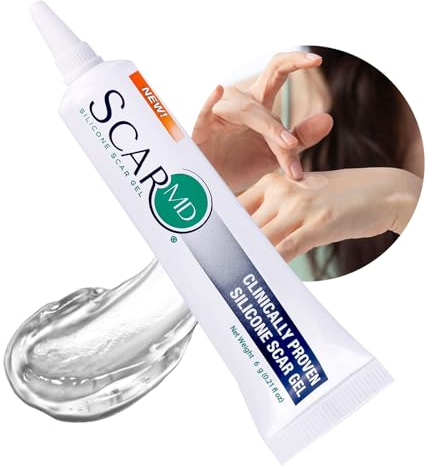 ScarMD Silicone Scar Gel - 6g - Scar Cream, Scar Removal for Acne, Surgery, C-Section & Stretch Marks - Natural Occurring Silicones & Vitamin E Scar Treatment, Scar Removal Cream Reduce Discomfort