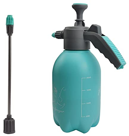 Gartenspritze 2L Hand drucksprüher Pump Sprühflasche mit Verstellbarer Düse, Pflanze Flaschen Garten, Zaun Sprayer, Reiniger Sprühflasche, Unkrautvernichter Sprayer (blau)