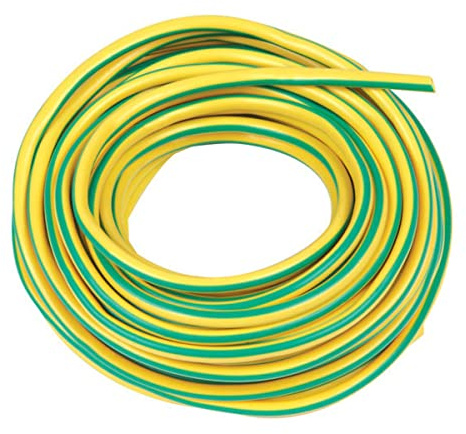 UKCABLE-TIES 25 Meter Electrical PVC Sleeving Earth Green/Yellow Cable Wire Sleeve (3MM)