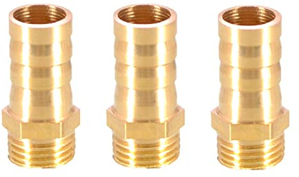 3 stycken mässingsrörsanslutning med 12 mm BSP-gänga 1/4 tum BSP hankontakt slanganslutning flänskoppling slangadapter