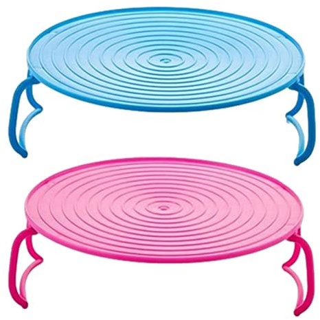Microwave Plate Stacker, Multi Functional Microwave Rack Tray with Handle, Folding Baking Oven Tray, Layered Steaming Rack, Kitchen Steamer Rack, Microwave Steamer Rack for Home (2pcs)