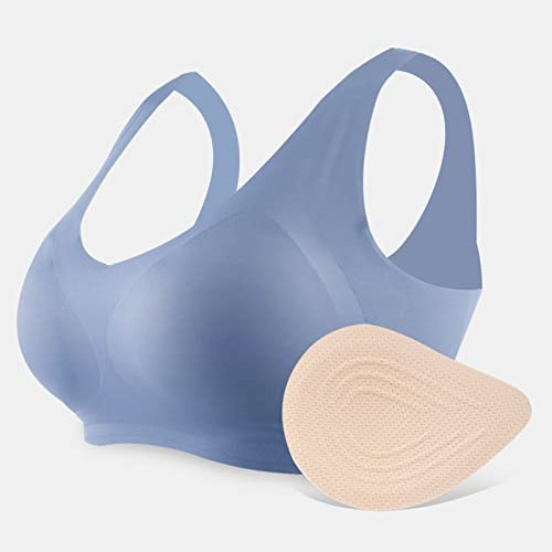 Reggiseno per Seno con Inserto per Protesi Triangolare, Materiale in Cotone Traspirante, Adatto per Donne Post Mastectomia