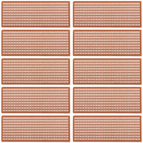 OTOTEC 20 Stück Einseitige Prototypenplatine 25 Mm X 66 Mm PCB Einseitiges Loch Bakelit-Platine für DIY-Lötarbeiten Elektronische Projekte Praxistestschaltung