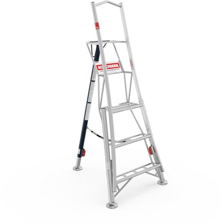 Henchman Fully Adjustable Aluminium Tripod Ladder - 3 Adjustable Legs, 150kg Load Capacity, 5-year warranty, Free Rubber Feet for Indoor Use (6ft / 1.8m)