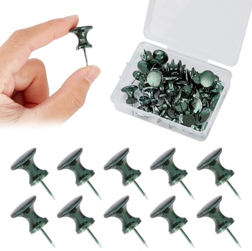 NICENEEDED 30 Stück Riesige Reißzwecken Aus Metall 0.98 Zoll Große Reißzwecken Für Kork Schwarzer Kopf Stahlstift Reißzwecke Kunststoffnadel