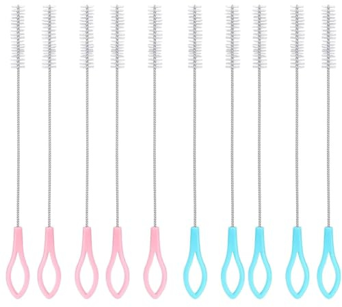 Pipe Cleaning Brushes - 10pcs Small Cleaning Bottle Brush - Long Bottle Cleaning Brushes - Straw Brush,Pipe Tube Brush Pipe Cleaning Brushes,Nylon Drinking Straws Cleaner Brush,for bottles,water cup