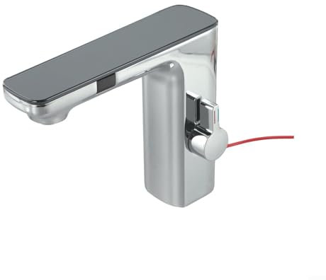 Automatic Sensor Mixer Faucet with Infrared Sensor Touchless Tap for Bathroom Digital Display Screen Hot Cold Water Mixer Deck Mounted (Chrome)