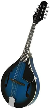 Instrumento Mandolina Para Principiantes Mandolina Profesional Con Borde Azul Y Negro 8 Cuerdas Mandolina Estilo A Con Estuche Cuerdas Para Instrumentos Principiantes(Mandolin)