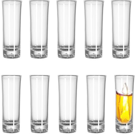 KPYZLBD Lot de 10 verres à liqueur, 5 cl/50 ml, verres à liqueur, fond épais, petit ensemble de verres à vin, accessoires de fête, verres à shot, verre familial, verres à ouzo, petits verres stables