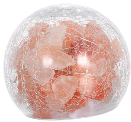 LALAFINA Lampada da Tavolo in Cristallo Naturale Himalayano con Paralume in Resistente Luce Decorativa e Camera da Letto