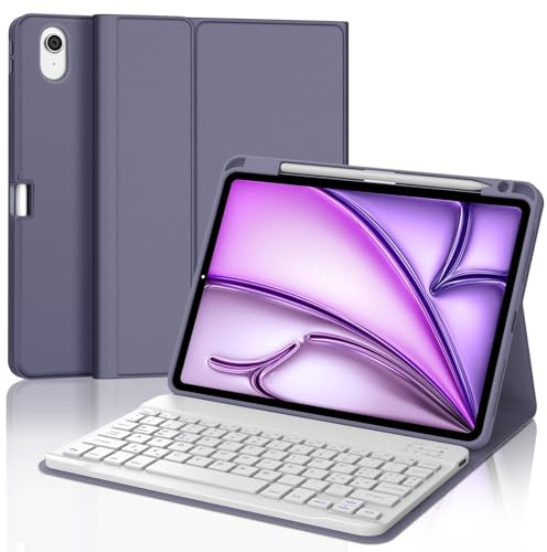 IVEOPPE Tastiera iPad Air 11 M4 2026/M3 2025/M2 2024, Cover Tastiera Italiano ‎QWERTY Bluetooth Staccabile iPad Air 11 Pollici 2024/2025/2026, Viola lavanda