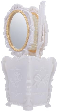UKCOCO Ensemble Peigne de Massage Antistatique en Plastique Blanc Compact pour Soins Capillaires et Maquillage, Adapté Cheveux Secs et Mouillés, Design Élégant