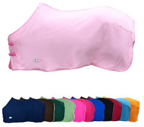 RL24 - Abschwitzdecke Basicline – Pferdedecke – Rosa – 125cm | Transportdecke mit Schweifkordel, Widerristpolster & Metallverschluss – atmungsaktive Fleecedecke – Pferde Zubehör