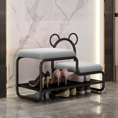 Scarpiera imbottita in metallo robusto e contenitore per ingresso, perfetta per bambini e adulti, soluzione elegante e funzionale per calzature