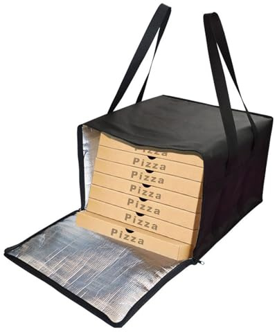 Borsa Consegna Pizza,Cooler Isolato Grande per Generi Alimentari con Cerniera e Coibentatura - Sacca Consegna Generi Alimentari Scaldapizza - Per Ristoranti Picnic Trekking Campeggio Barbecue