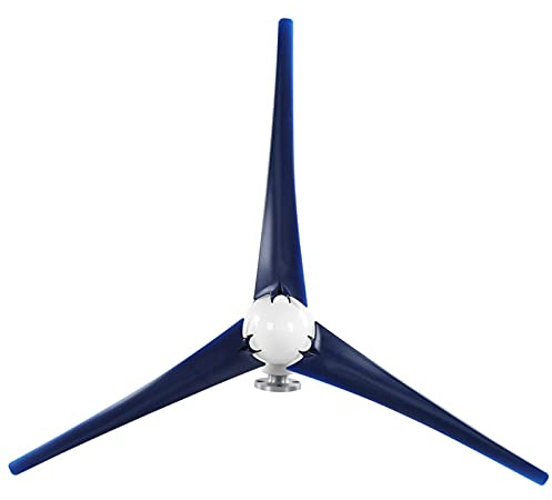 ZDETGU Kit de Generador Eólico de 800 W – Diseño de 3 Palas de Alta Eficiencia para Soluciones de Energía Marina, Doméstica y Fuera de la Red – Piezas de Energía Eólica para una Generación de (Blue