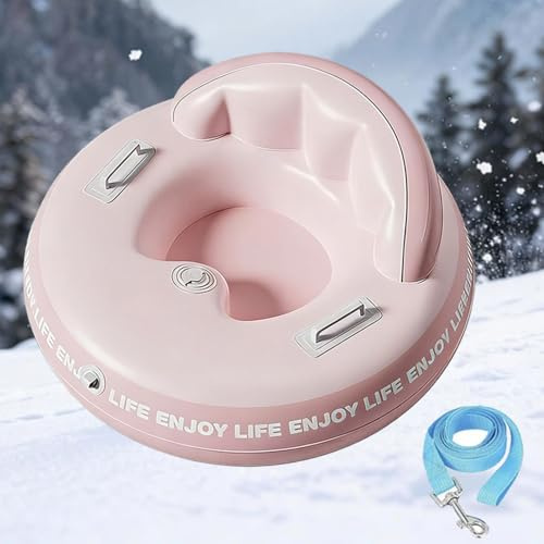 Slittino Gonfiabile Pesante Rinforzato con Manici, Tubo da Neve 34 Pollici, Slitta Sportiva più Spessa per attività Invernali All'aperto Style A