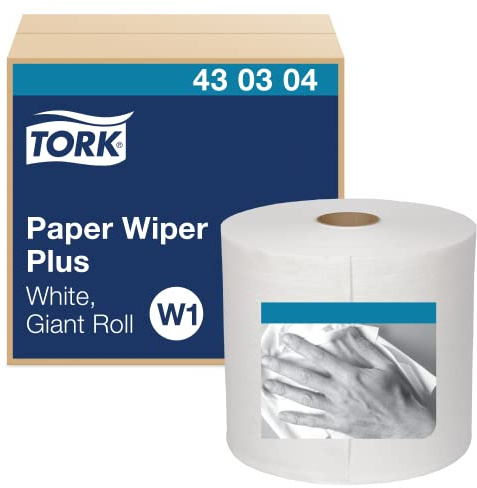 Tork Paper Wiper Plus White W1, Giant Roll, 1 x 800 Feet, 430304