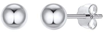 ChicSilver Clous et Puces Boucle d'Oreilles Femme Boule Fermoir clou 5MM Clou d`oreille Boucle d'Oreille Boule en Argent 925 Platine Cadeau de Noel,Emballage Cadeau, Bijoux pour Elle