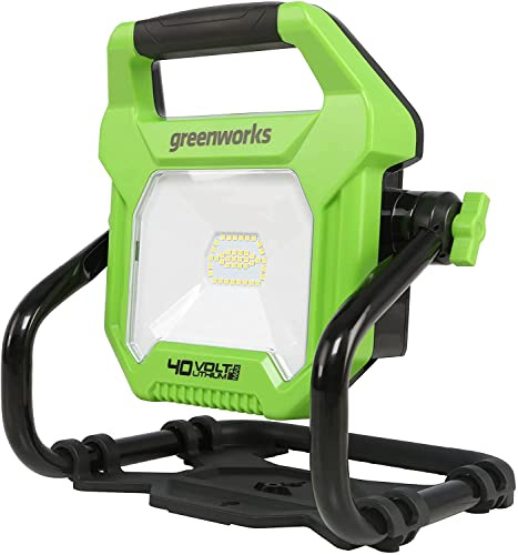 Greenworks 40 V (AC/DC) 2000 Lumen LED Arbeitsleuchte, 360° Kopf drehbar, Stativ montierbar, tragbar, Innen- und Außenlicht, Flutlicht, nur Werkzeug