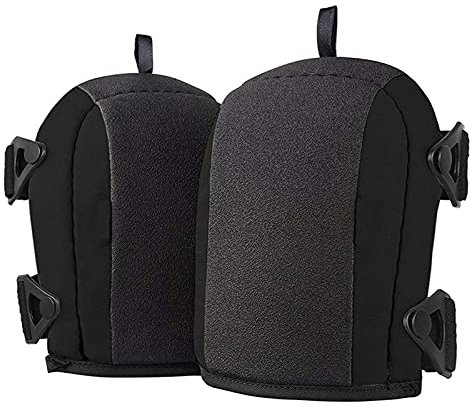QFFL Tanz Knie Ärmel mit Eva-Schaumpolsterung und Rutschfesten Lederstabilisatoren, Garten Knieschoner, Kollisionsvermeidung, Schutzkissen (Color : Black)