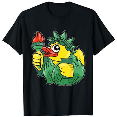 Statue of Liberty Rubber Duck 4 th of July Independence Day T-Shirt
