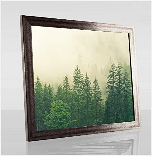 Monaldo Deluxe Bilderrahmen Posterrahmen 98 x 37,5 cm Vintage Metall Verrostet Optik Wechselrahmen weisser Hintergrund Antireflex Kunstglas