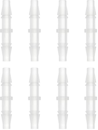 sourcing map 8 Stück Kunststoff-Schlauchstutzen, 3/16 x 3/16 Schlauchverbinder Schlauchadapter Verbindungsstück Muffe Adapter Union für Kraftstoff Gas Flüssigkeitsluftschlauchreparatur