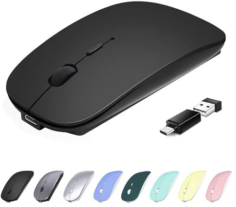 Suteke Wireless Mouse USB C for MacBook Air Pro iMac Laptop, Type C Mouse Wireless Rechargeable Bluetooth Mouse Compatible with Surface Pro/Mac Book/Computer/Desktop, Cordless Travel Silent Mouse