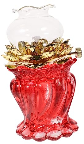 CORHAD Lotuslampe Aus Glas Petroleumlampe Docht Retro Öllampe Docht Für Öllampe Lotuslampenbrenner Buddhistische Petroleumlampe