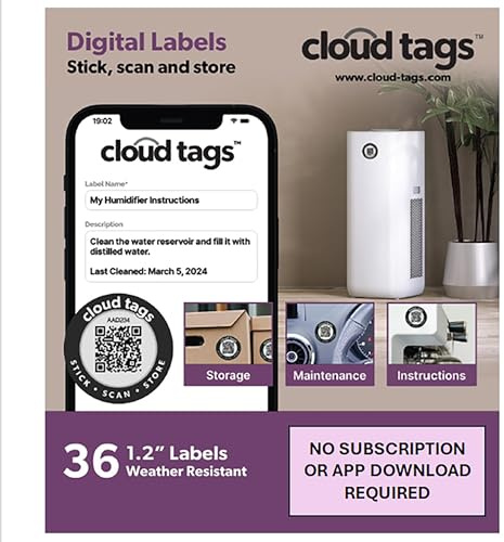 QR-Code-Cloud-Tag-Etiketten, programmierbare QR-Codes zum Speichern von Informationen, Anweisungen, verlorenen und gefundenen Produkten, Servicehistorien und mehr, keine App oder Abonnement