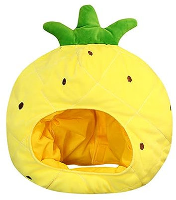 Hohopeti Pineapple Headdress Fruit Shape Hat Plush Party Headgear for Adults and Boys and Girls Photo Props Cosplay Costume Accessories for Halloween and Themed Events