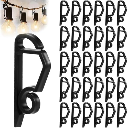 XIZAO Gutter Hooks Outdoor Light Clips Plastic Lights Hanger Hooks 70 Pcs String Lights Clip for Xmas Party Decoration