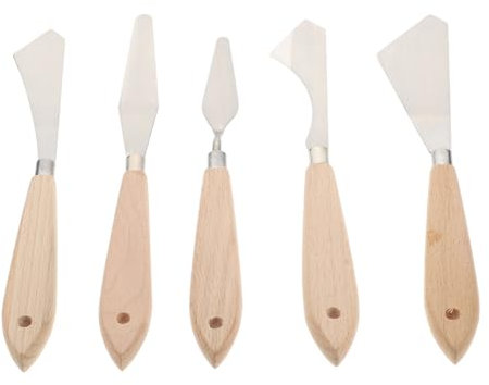 BELLIFFY 5pezzi Raschietti Per Pittura Spatole Per Miscelazione Di Colori e Pigmenti Pratiche Spatole Per Pittura Impugnatura Liscia Adatte Ceramica Terracotta Modellismo Decorazione Murale
