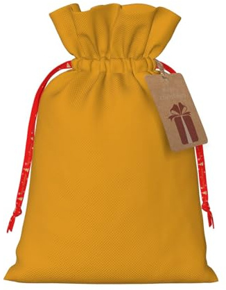 Kuilepa Leinen-Jutebeutel mit Goldruten-Druck, mit Geschenkanhänger, Geschenktüten, Hochzeit, Party, Weihnachten, Geburtstag, Geschenke für Party, Heimbedarf