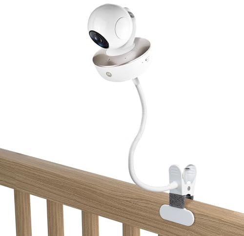 HOLACA - Soporte universal para bebé (compatible con Arlo, GHB, HelloBaby, ieGeek, Momcozy, Motorola y + (1/4), montaje sin herramientas y sin traza, soporte de clip, color blanco