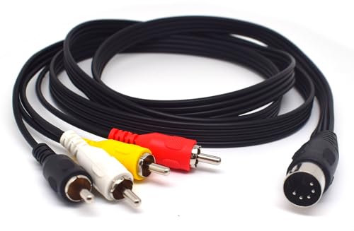 ELNONE 5 Pin Male Din to 4 Male RCA Cable，RCA Male Plug to 5Pin Extension Adapter Professional Cable for HDTV, PC Computer (1.5M/5FT)