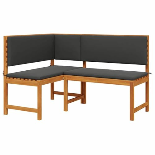 vidaXL Gartenstuhl mit Kissen Braun 140 x 100 x 91cm Massivholz Akazie | Robustes Akazienholz, Bequeme Sitzgelegenheit, Moderner Look für draußen