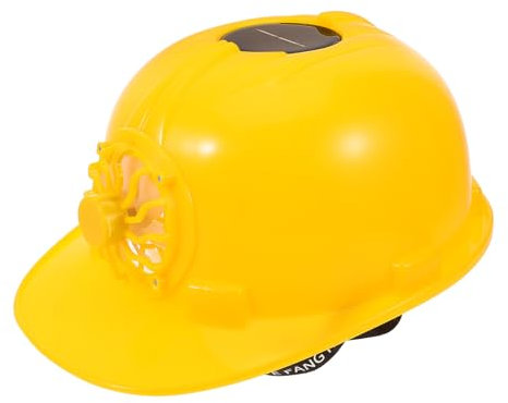 Zerodeko Schutzhelm-Fan Lüfter für Solarenergie BAU von Schutzhelmen hart Hardhat Bauhut Männer Helmfan Bauschutzhelm Schutzhelm mit Solarstromventilator Bauhelm Plastik Yellow