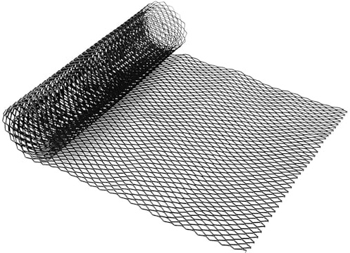 Griglia da corsa in alluminio, griglia a rombo 4 x 8 mm, griglia universale per griglie del radiatore automobilistico, colore nero