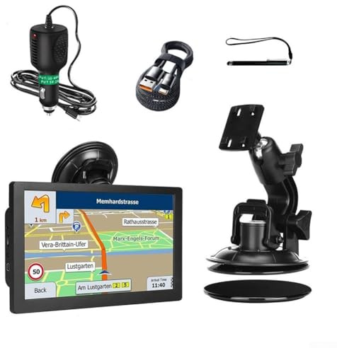 Système de navigation GPS pour camion de 22,9 cm avec cartes Europe Royaume-Uni France 2025, mises à jour à vie, assistance de voix, guidage vocal, transmission FM pour voiture, bus, camping-car