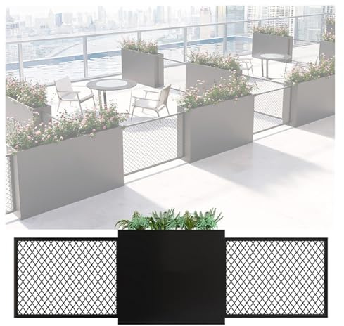 YJEUZCD Metallo Fioriera Scatola con Basso Recinzione Dividere, All'aperto Commerciale Ristorante Giardino Terrazza Partizioni, Decorativo Succulento Vaso per Fioriera(300x70cm/118.1x27.5in)