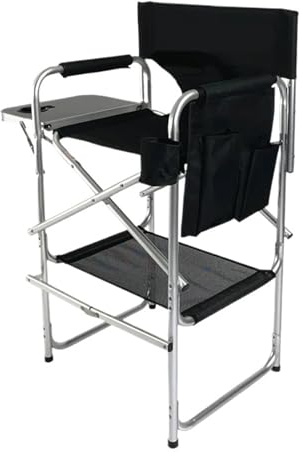 GHHZML Directors Chair Simple Lightweight 28 Inch Salon Tall Aluminium Folding Director Chair Makeup Chairs