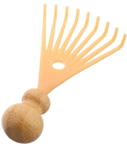 IMIKEYA Masseur de Cuir Chevelu Mini en Bambou et Polypropylène, Outil de Massage à Griffes pour Stimulation du Cuir Chevelu et Relaxation, Brosse de Nettoyage Portable pour Salon et
