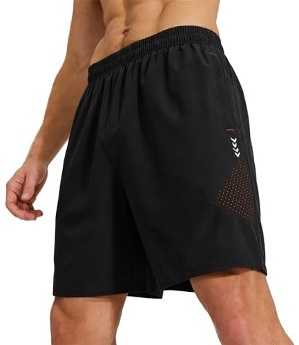 LUWELL PRO Mens Gym Shorts with 3 Zip Pockets Quick Dry Running Shorts | sport breathable workout dri fit lightweight shorts,football casual golf tennis hiking shorts