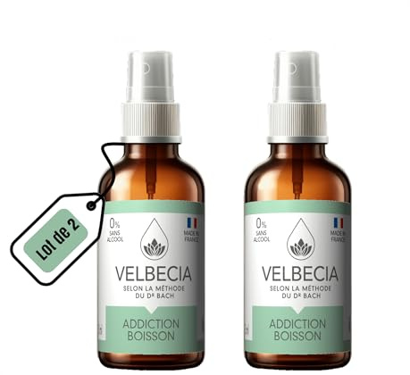 Velbecia® - Flores del Dr. Bach Bebida anti-adicción 30 ml +1 GRATIS - SIN ALCOHOL - Spray Fácil de usar - Te ayuda a superar la tentación, encontrar el coraje para parar