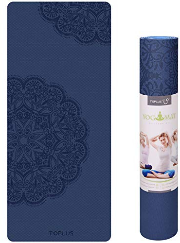TOPLUS Pilatesmatte Gymnastikmatte,Yogamatte rutschfest aus TPE,Übungsmatte Sportmatte für Yoga,Pilates, Fitness-Hellblau