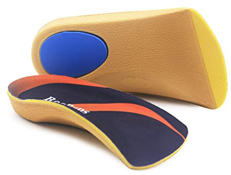 Bågstöd, RooRuns 3/4 ortopediska skoinlägg för överpronation, plantar fasciit, hälsmärtlindring, höga fotvalvsstöd innersulor för män och kvinnor för löpning och promenader