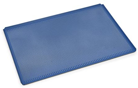 Silicon-Tech Antihaftbeschichtete Alu-Backform gelocht, 60 x 40 mit professioneller Hotfood Beschichtung Ideal für Brot Pizza Fladen, Ø 3 mm Loch, 5mm Abstand zwischen den Löchern