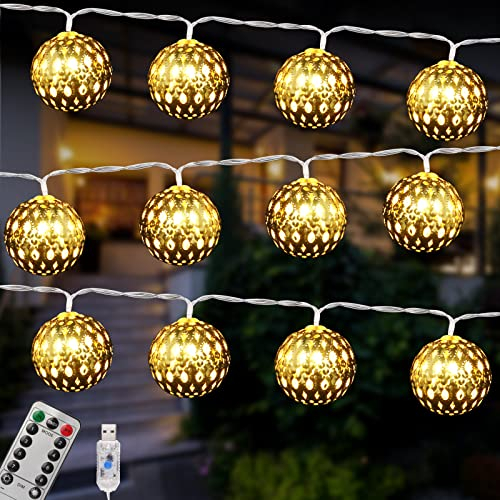 Vegena Luci a Stringa LED, 4.5 M 30 LED Catena Luminosa Interno USB LED Lampade Ghirlanda con Telecomando 8 Modalità di Dimmerabili Per Giardino, Casa, Feste, Natale, Matrimonio, Decorazioni, Oro